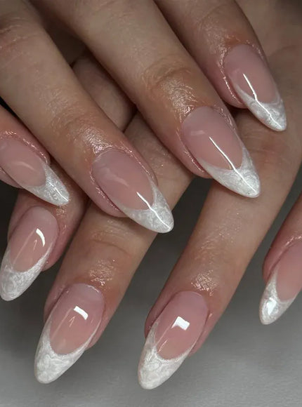 KissICON 2 KissIcon Almond False Nails Glitter French - Glossy