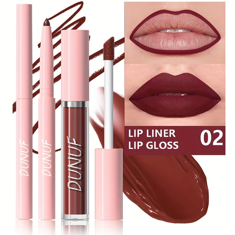 KissICON 2# KissIcon Matte Lip Set Lipstick Lipliner - Waterproof