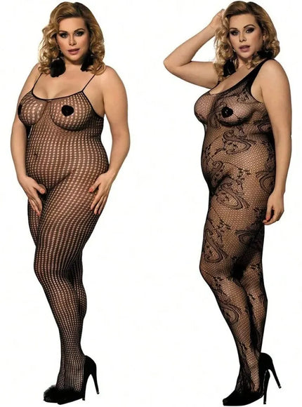 KissICON 2 Pack One Fishnet Bodystockings Striped Lingerie