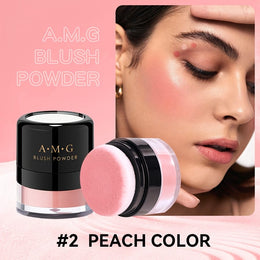 jkthpu-45 #2 PEACHCOLOR KissIcon Blush Powder Puff Long Lasting Waterproof Finish