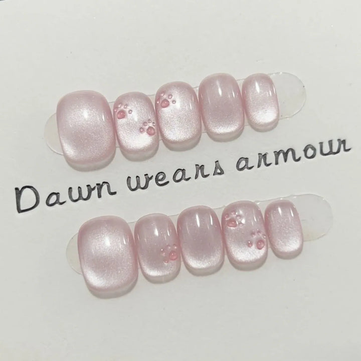 KissIcon White Cat Eye False Nails Press Ons