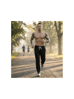 KissICON 2 Stripes Men'S Black & White Striped Jogger Pants with Elastic Waist & Drawstring - Athletic Track Pants, White Stripe Gym Pants, Machine Washable Casual Trousers with Pockets for Streetwear, Gym, & Casual Attire (All-Season)