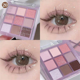KissICON 20 💋 9 Colors Glitter Eyeshadow Palette - Waterproof