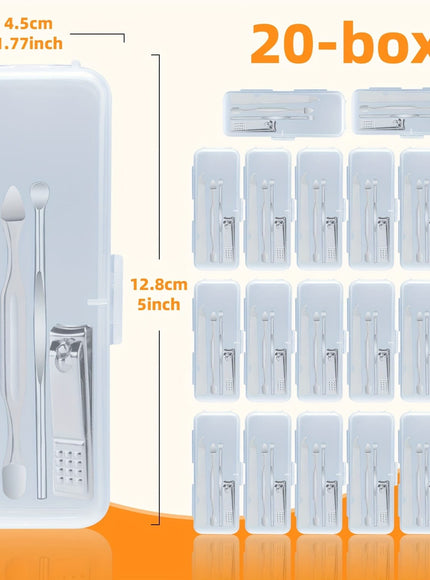 KissICON 20-box KissIcon Nail Clipper Set Portable Manicure Tools Kit