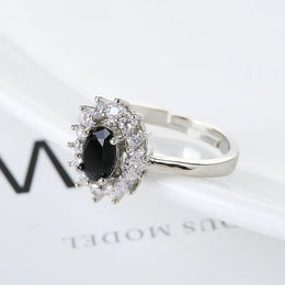 KissICON 20 / resizable Kissicon Lady Blue Crystal Bridal Ring –