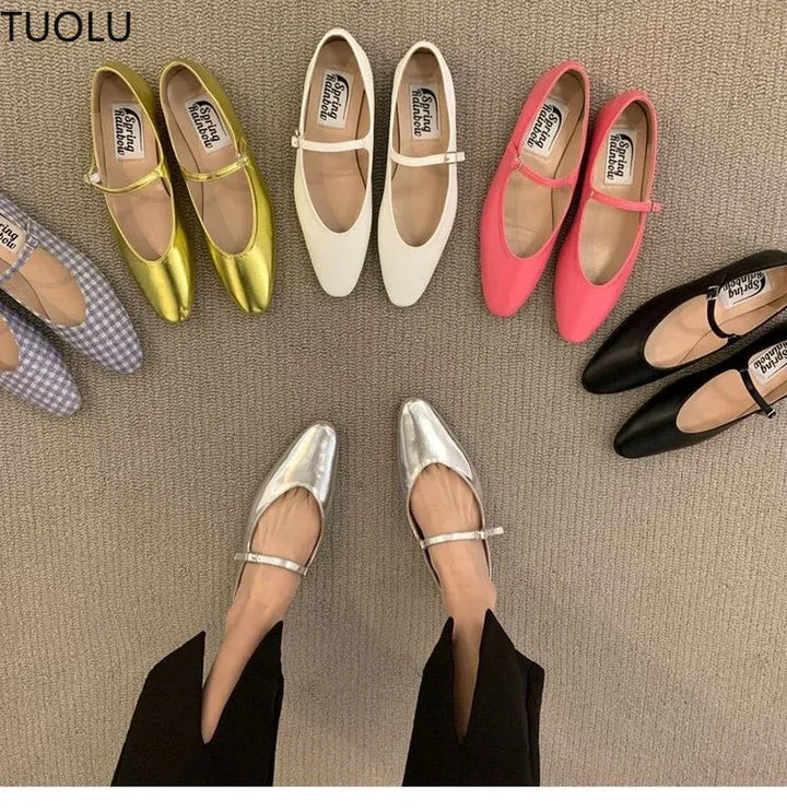 2022 Flat Shoes Women Simple Solid Color Single