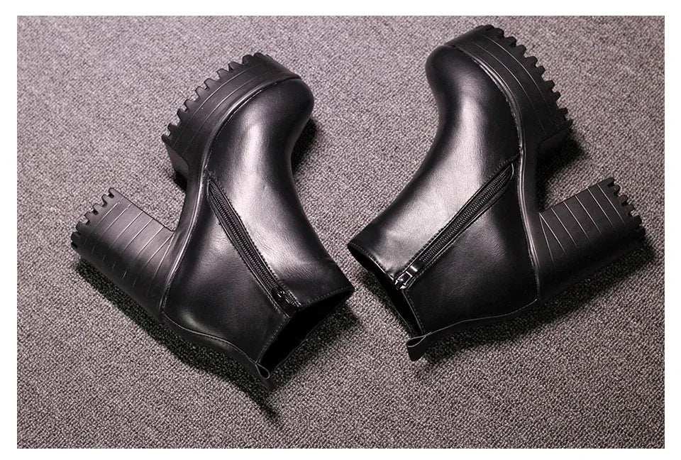 KissICON 2024 Autumn/Winter New Women's Short Boots, Coarse Heel,