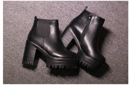 KissICON 2024 Autumn/Winter New Women's Short Boots, Coarse Heel,