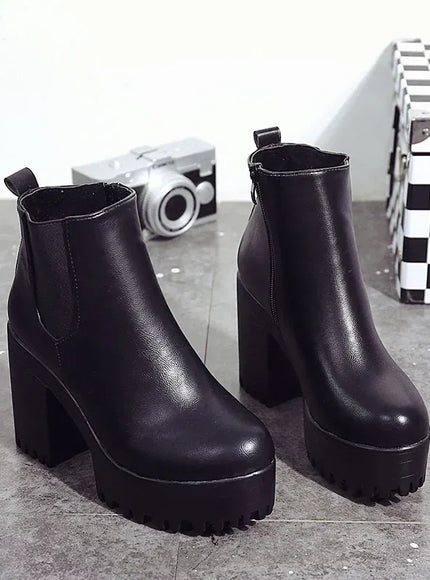 KissICON 2024 Autumn/Winter New Women's Short Boots, Coarse Heel,