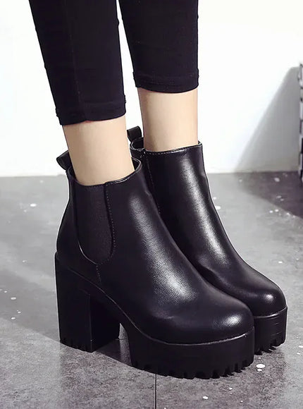 KissICON 2024 Autumn/Winter New Women's Short Boots, Coarse Heel,