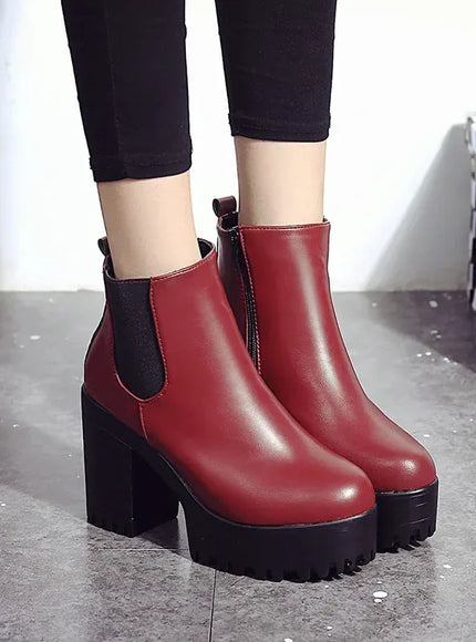 KissICON 2024 Autumn/Winter New Women's Short Boots, Coarse Heel,