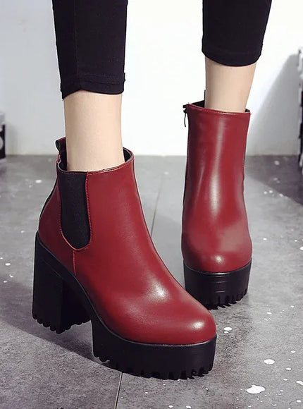 KissICON 2024 Autumn/Winter New Women's Short Boots, Coarse Heel,
