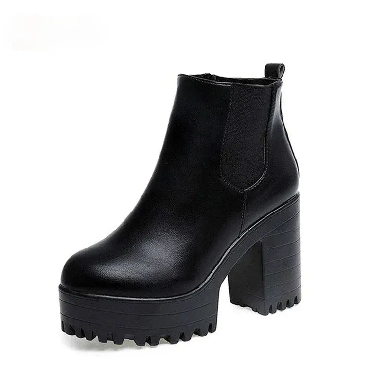 KissICON 2024 Autumn/Winter New Women's Short Boots, Coarse Heel,