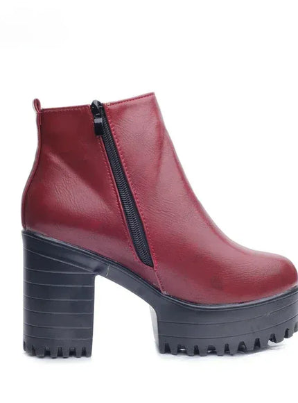 KissICON 2024 Autumn/Winter New Women's Short Boots, Coarse Heel,