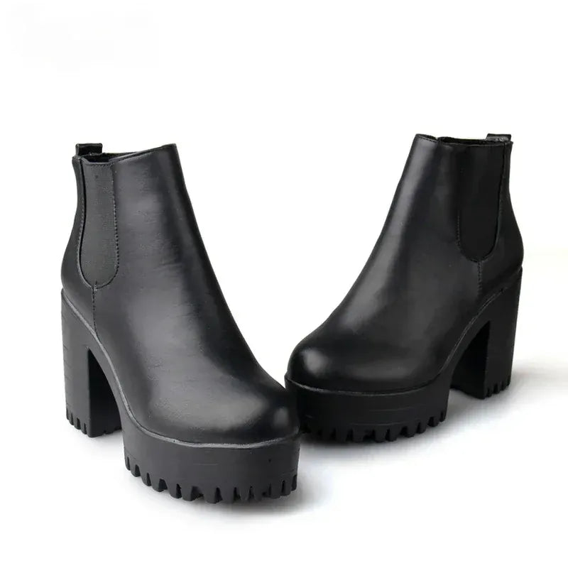 KissICON 2024 Autumn/Winter New Women's Short Boots, Coarse Heel,