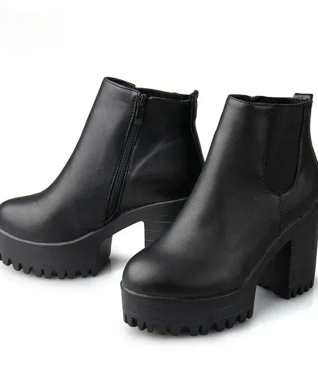 KissICON 2024 Autumn/Winter New Women's Short Boots, Coarse Heel,