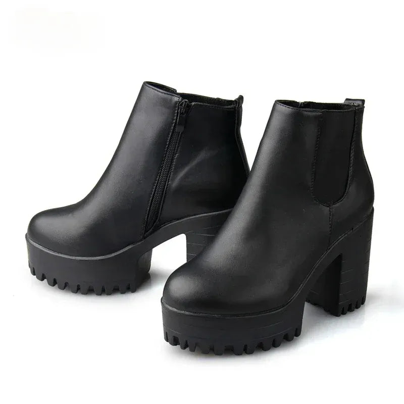 KissICON 2024 Autumn/Winter New Women's Short Boots, Coarse Heel,