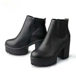 KissICON 2024 Autumn/Winter New Women's Short Boots, Coarse Heel,