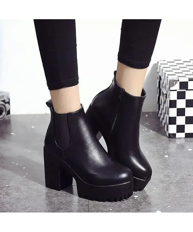 KissICON 2024 Autumn/Winter New Women's Short Boots, Coarse Heel,