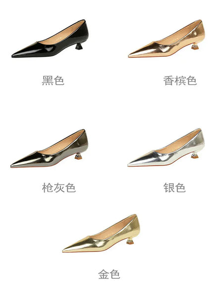 KissICON 2024 Spring New Shallow Mouth Pointed Toe Thin