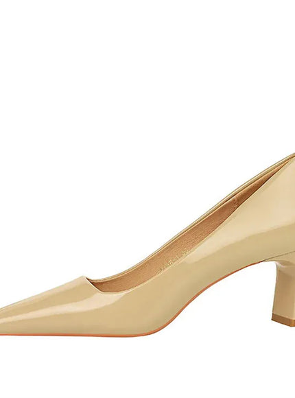 KissICON 2024 Spring Versatile Fashion Shallow Mouth Patent Leather