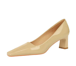 KissICON 2024 Spring Versatile Fashion Shallow Mouth Patent Leather