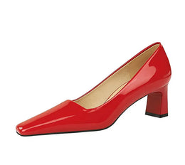 KissICON 2024 Spring Versatile Fashion Shallow Mouth Patent Leather