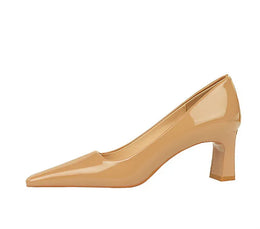 KissICON 2024 Spring Versatile Fashion Shallow Mouth Patent Leather