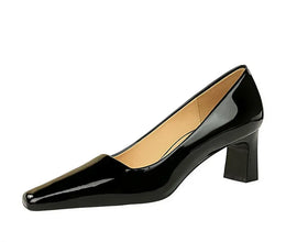 KissICON 2024 Spring Versatile Fashion Shallow Mouth Patent Leather