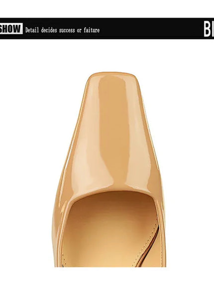 KissICON 2024 Spring Versatile Fashion Shallow Mouth Patent Leather