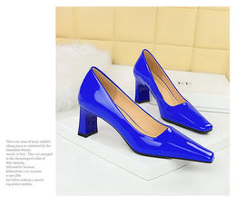 KissICON 2024 Spring Versatile Fashion Shallow Mouth Patent Leather