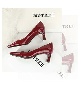 KissICON 2024 Spring Versatile Fashion Shallow Mouth Patent Leather