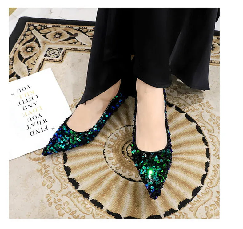 KissICON 2024 Version Fashion Style Sequin Women's Shoes Shallow
