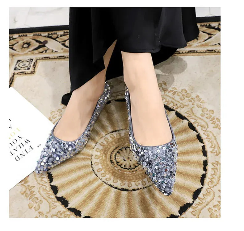 KissICON 2024 Version Fashion Style Sequin Women's Shoes Shallow