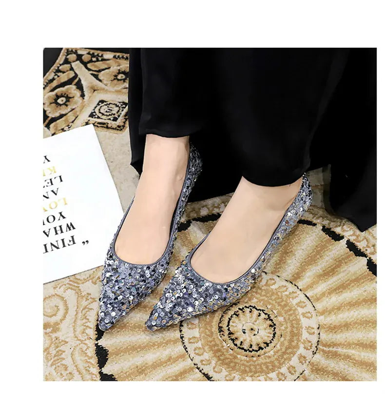 KissICON 2024 Version Fashion Style Sequin Women's Shoes Shallow
