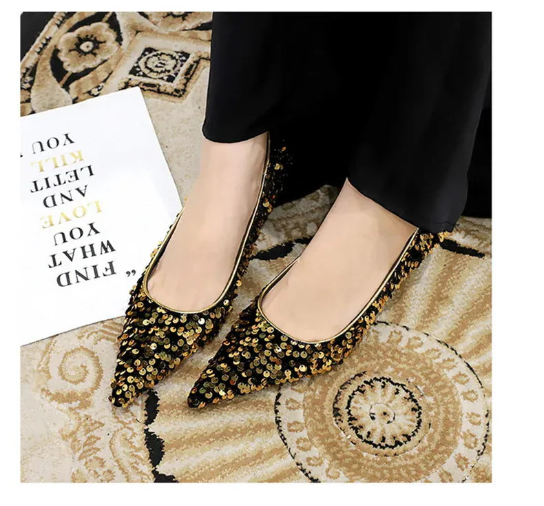 KissICON 2024 Version Fashion Style Sequin Women's Shoes Shallow