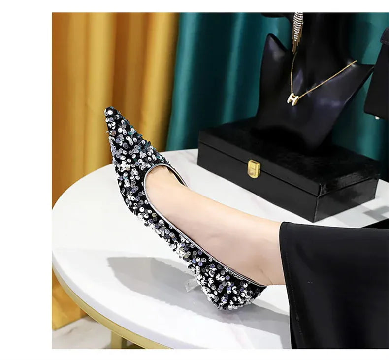 KissICON 2024 Version Fashion Style Sequin Women's Shoes Shallow