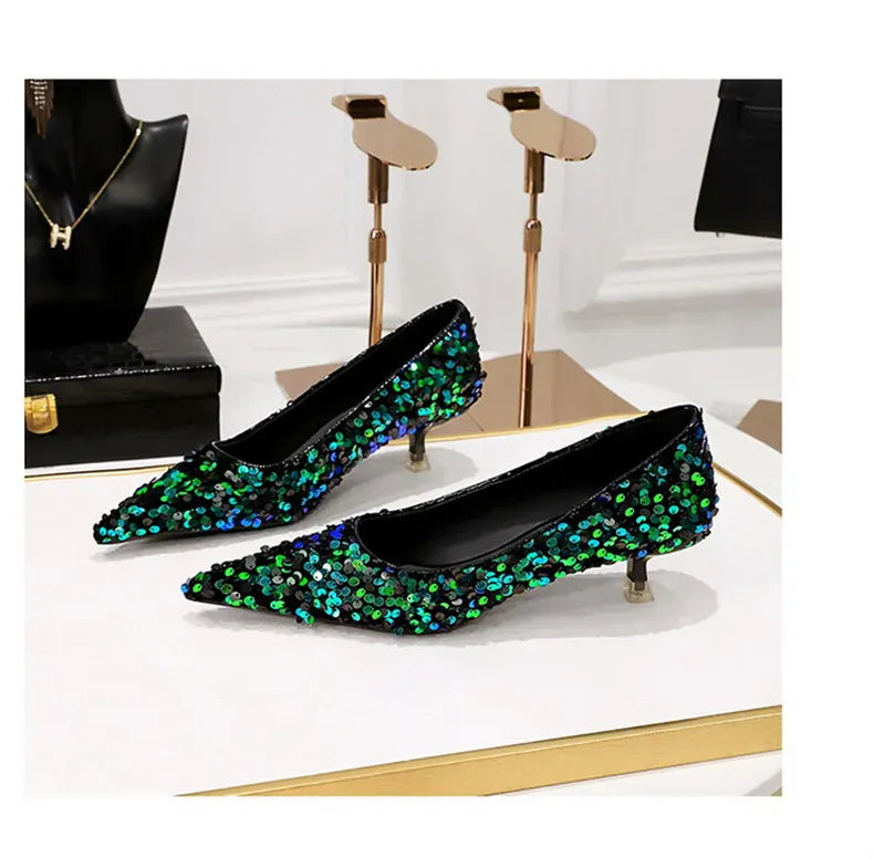 KissICON 2024 Version Fashion Style Sequin Women's Shoes Shallow