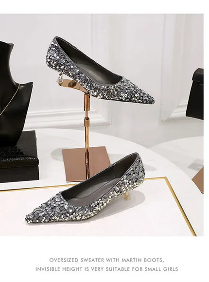 KissICON 2024 Version Fashion Style Sequin Women's Shoes Shallow