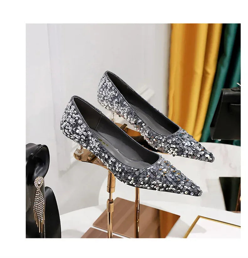 KissICON 2024 Version Fashion Style Sequin Women's Shoes Shallow
