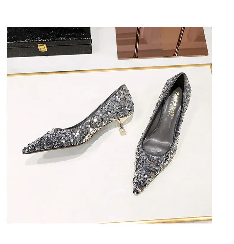 KissICON 2024 Version Fashion Style Sequin Women's Shoes Shallow