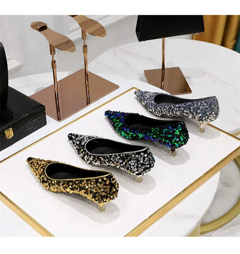 KissICON 2024 Version Fashion Style Sequin Women's Shoes Shallow