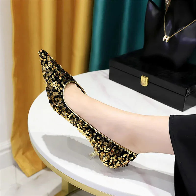 KissICON 2024 Version Fashion Style Sequin Women's Shoes Shallow