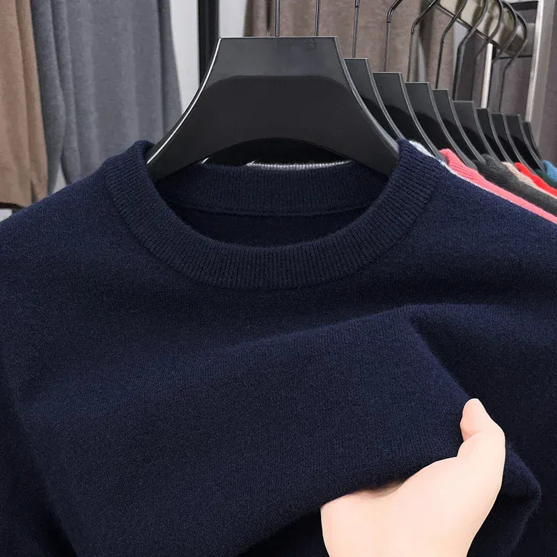 KissICON 2025 Diamond Knit Round Neck Mens Casual Fashion Sweater