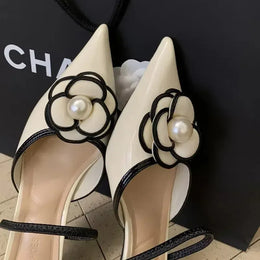 Dropshipman 2025 Flower Pointed Toe High Heels Women Luxury Designer Sandals Female Summer Elegant Fashion Pumps Flower Mule Slippers Women
