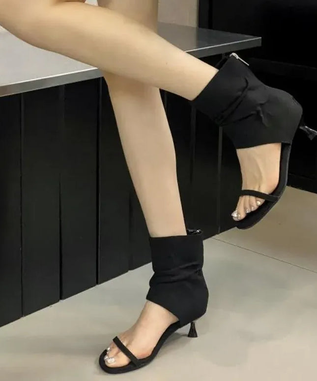 KissICON 2025 New Concise Open Toe Clip-On Denim Women's