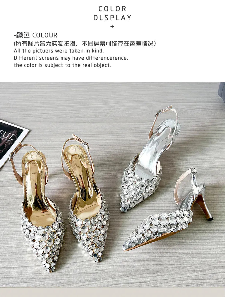 KissICON 2025 New Summer Diamond Shallow Mouth Fine Heel