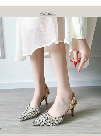 KissICON 2025 New Summer Diamond Shallow Mouth Fine Heel