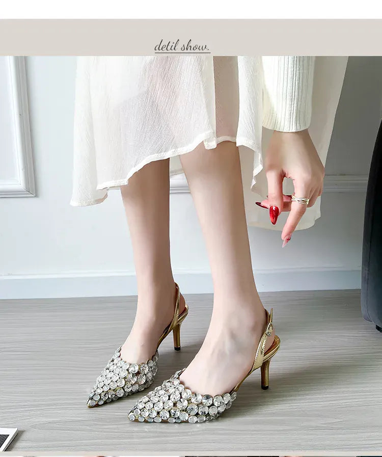 KissICON 2025 New Summer Diamond Shallow Mouth Fine Heel