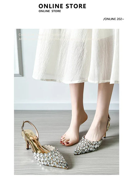 KissICON 2025 New Summer Diamond Shallow Mouth Fine Heel